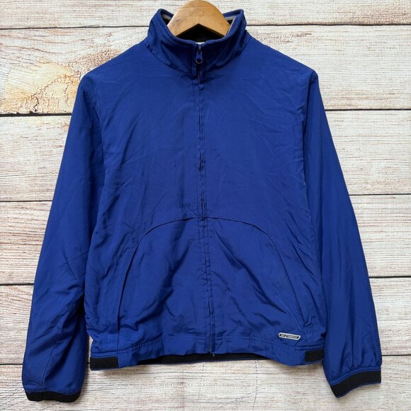 Vintage Reebok Womens Windbreaker Jacket Blue Full Zip Lightweight Retro Small - Picture 1 of 9